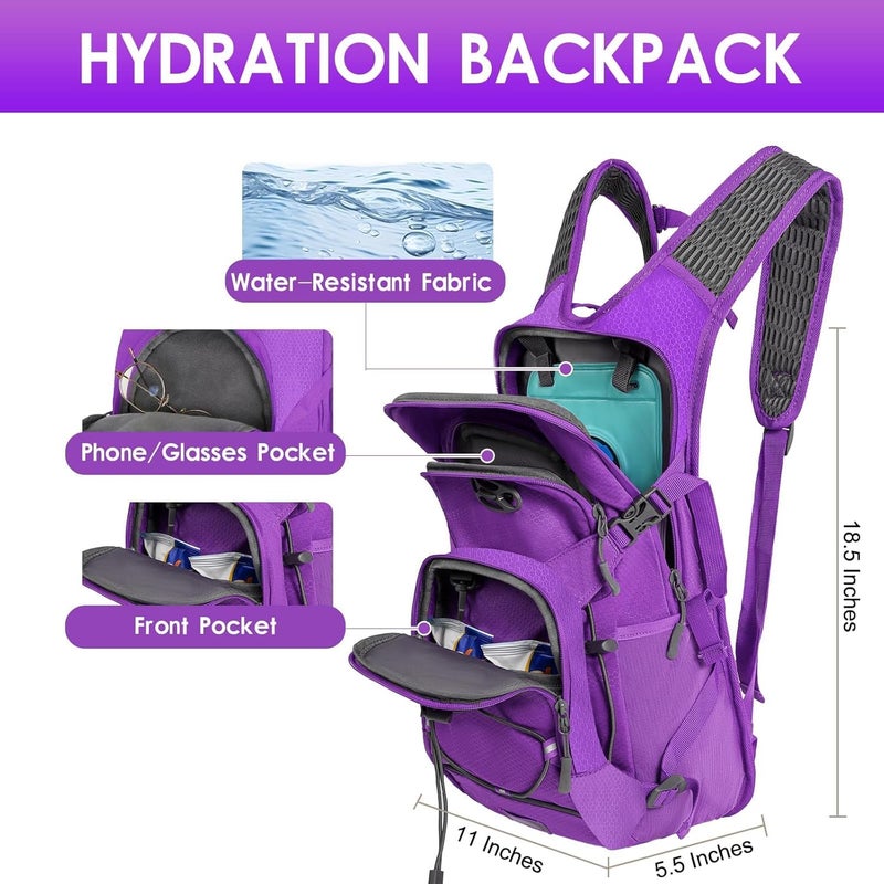 WOLT Hydration Backpack 18L Hiking Water Backpack with 2L Water Bladder for Men Women, Hydration Pack for Running Cycling Biking and Climbing - Image 2